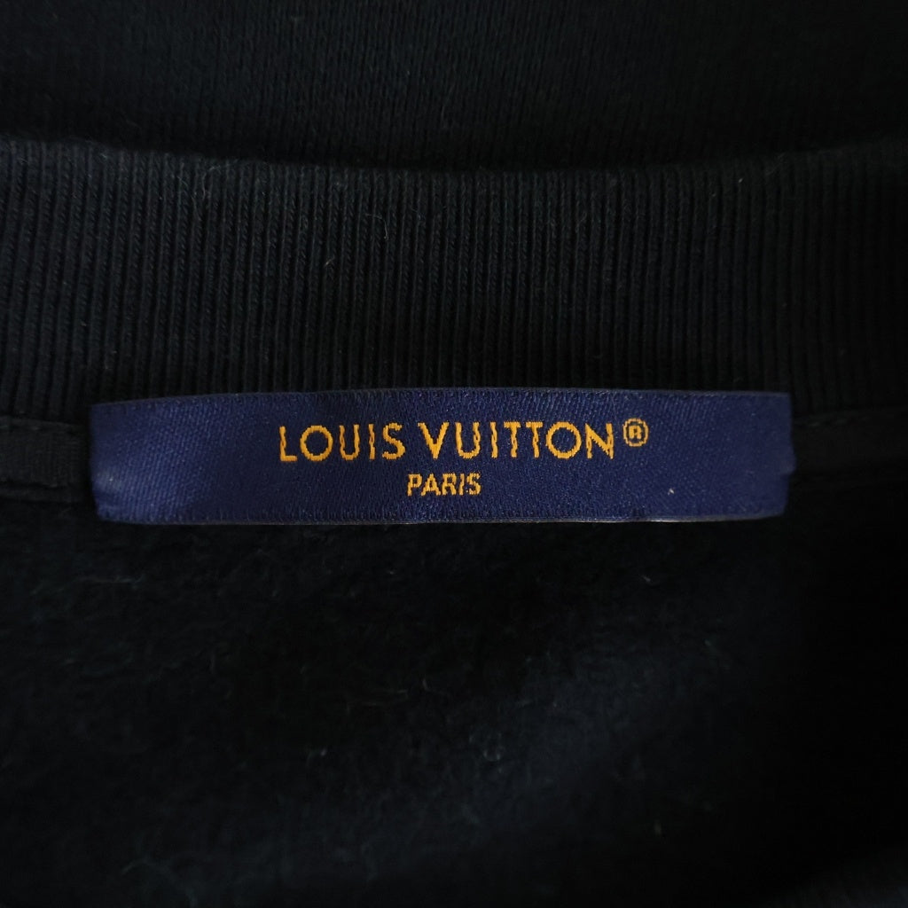 LOUIS VUITTON(ルイヴィトン) 23AW ロゴエンブロイダリー コットン クルーネック長袖スウェットトレーナー ブラック RM232 IHN HPY79W