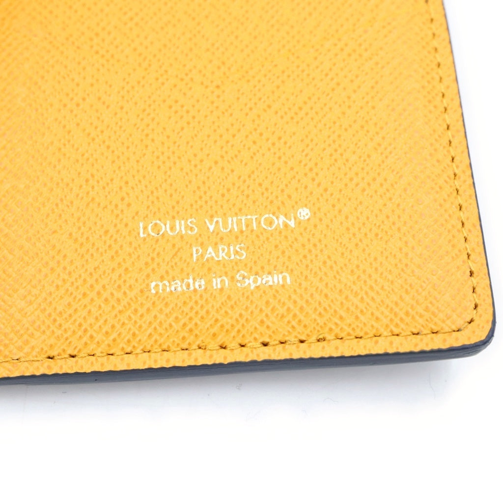 LOUIS VUITTON(ルイヴィトン) モノグラムヘリテージ ポルト・カルト・スリム ストライプ レザーカードケース 名刺入れ ネイビー/グリーン M25796 レディース