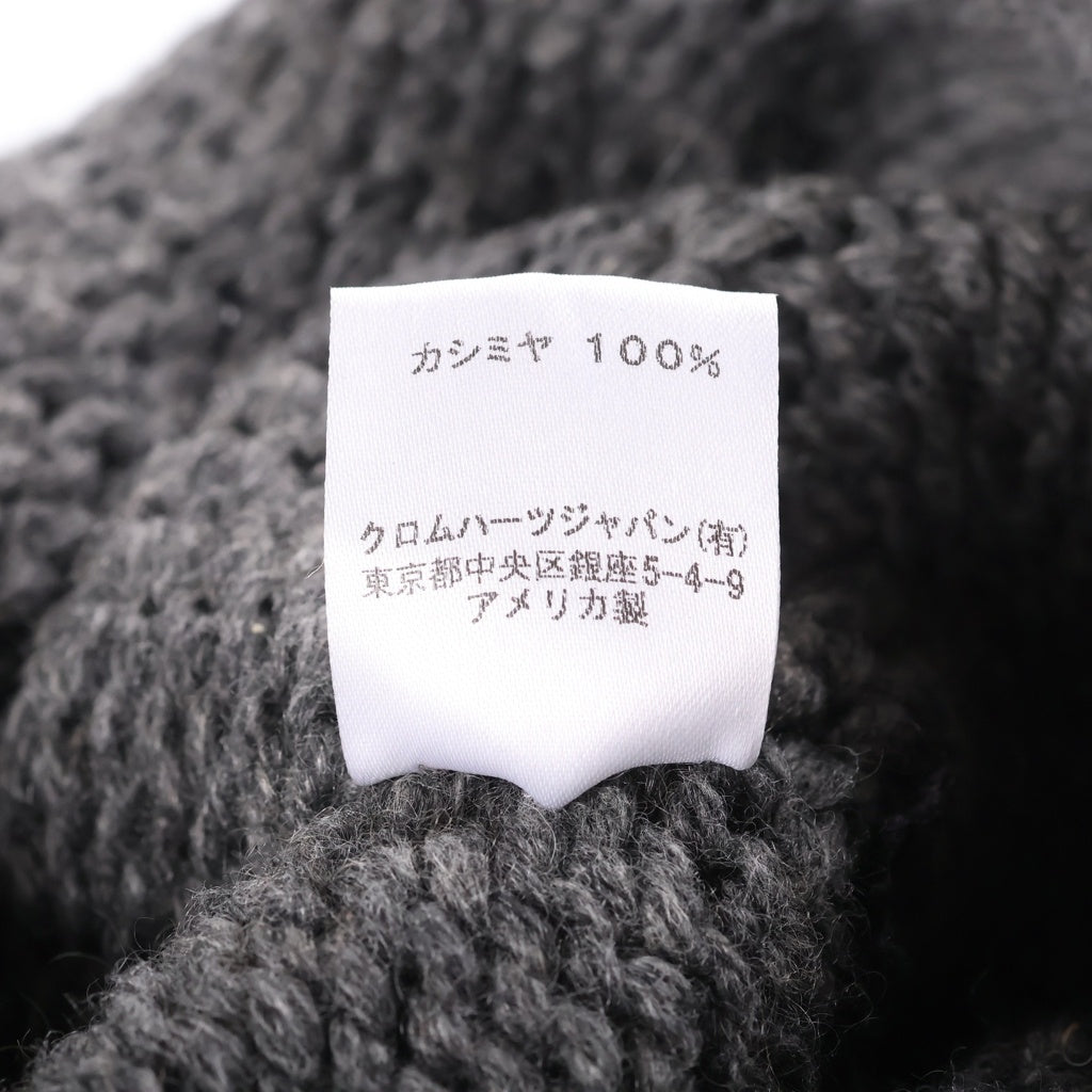 CHROME HEARTS(クロムハーツ) BEANIE CASH CROSS PATCH クロスパッチ付き カシミア ニットビーニー 帽子 グレー