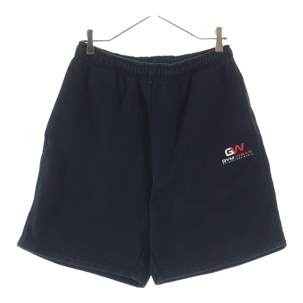 BALENCIAGA(バレンシアガ) 20SS GYM WEAR SWEAT SHORT 626312 ジムウェアー ロゴ オーバーサイズ スウェットハーフパンツ ショーツ ブラック
