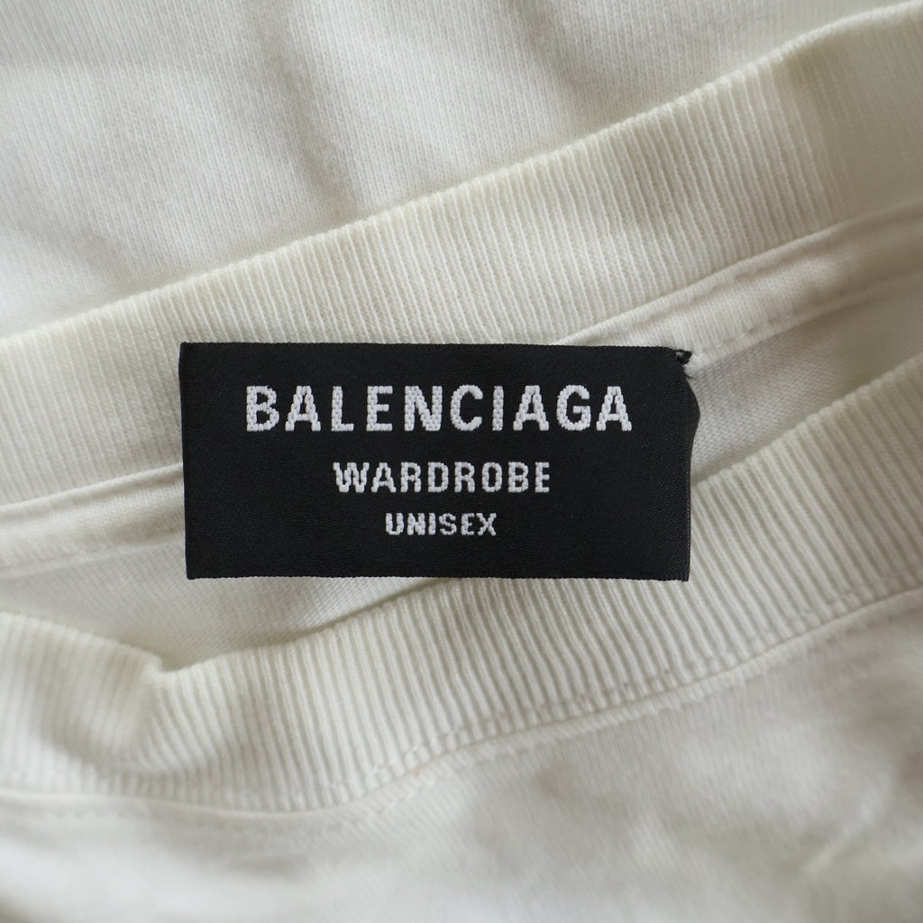 BALENCIAGA(バレンシアガ) 20SS SMILEY T-SHIRT スマイリー フロントプリントクルーネック半袖Tシャツカットソー ホワイト 641675 TKVA1
