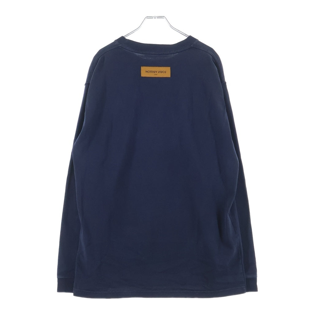 LOUIS VUITTON(ルイヴィトン) 21SS インサイドアウト バックネックタグ クルーネック長袖Tシャツカットソー ロンT ネイビーRM211Q JYN HIY46W RM211Q