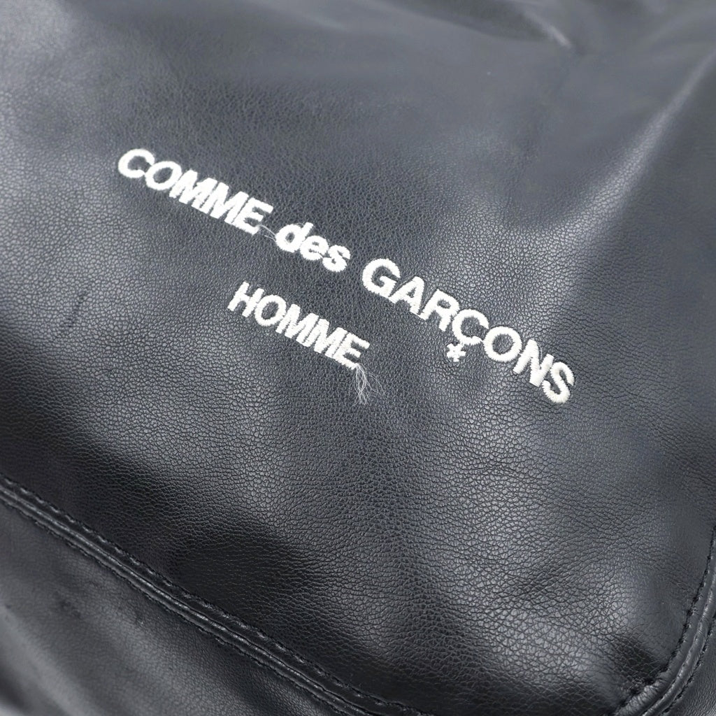 COMME des GARCONS HOMME(コムデギャルソンオム) 24AW Synthetic Leather Bag シンセティックレザー ロゴ刺繍 ショルダーバッグ ブラック HN-K 204 レディース