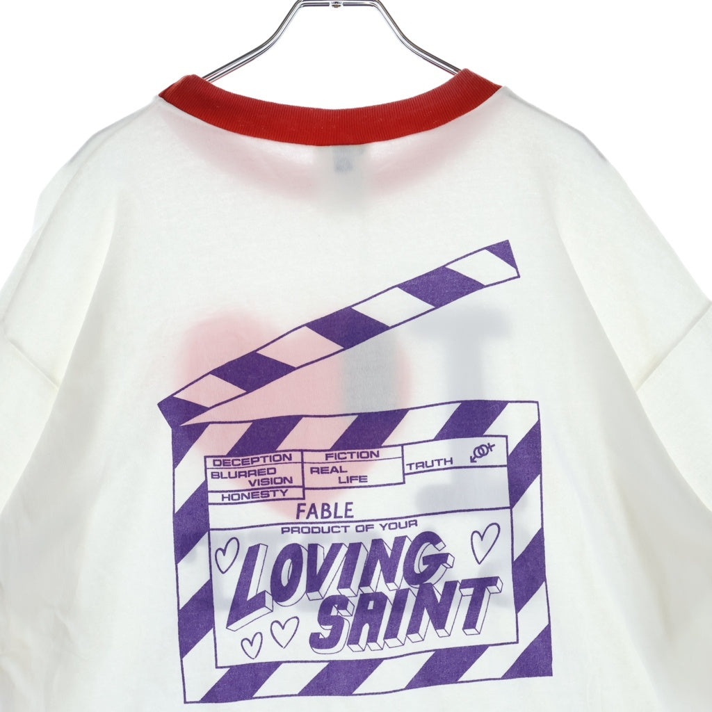 SAINT MICHAEL(セントマイケル) 26SS I LOVE SAINT アイラブセント クルーネック半袖リンガーTシャツカットソー ホワイト SM-MK8-0000-018