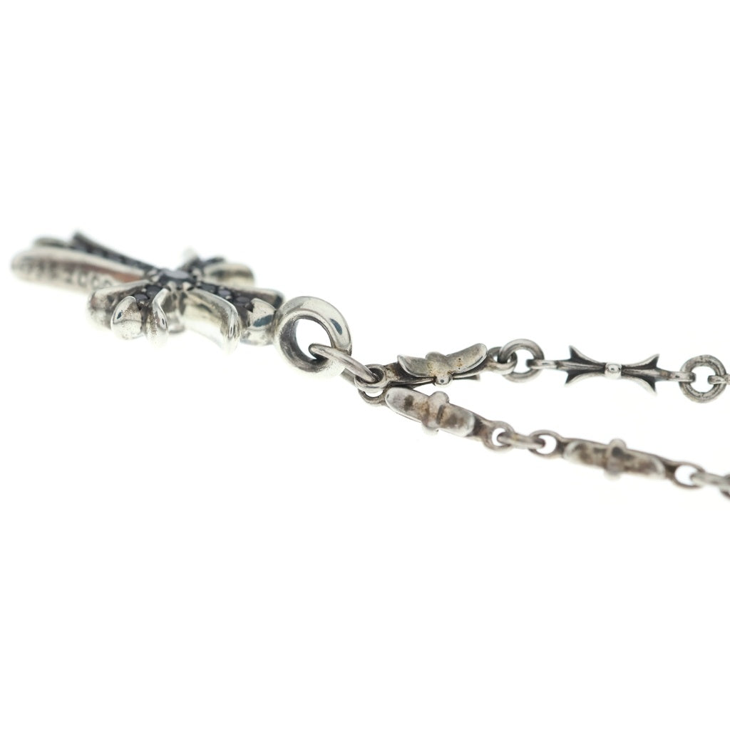 CHROME HEARTS(クロムハーツ) TNY CRSF P BLKDIA TINY E BAR タイニーファットクロス ブラックダイヤ タイニーEバー ネックレス シルバー 20inch
