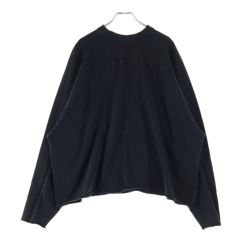 entire studios(エンタイア スタジオ) HEAVY LS TEE ウォッシュド加工 ヘビー コットンクルーネック長袖Tシャツカットソー ロンT ダークグレー ES2486WBS