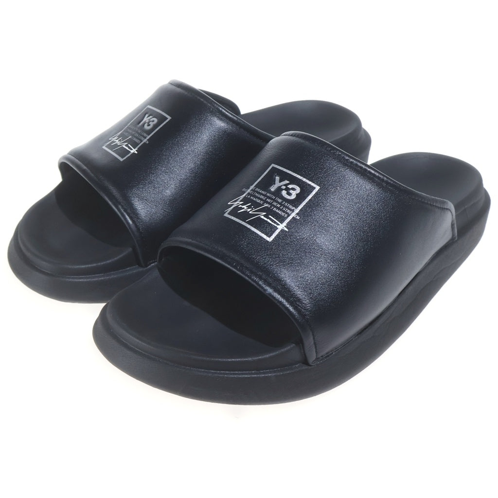 Y-3(ワイスリー) SLIDE Regular Fit Leather sandal スライド レギュラーフィットレザーサンダル ブラック KI4033