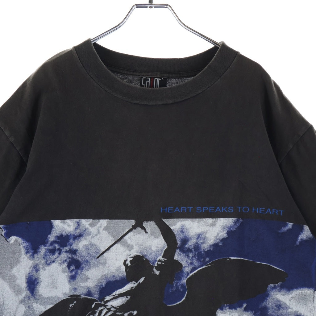 SAINT MICHAEL(セントマイケル) 21SS HEART SPEAKS TO TEE SM-S21-0000-009 ハート スピークス トゥ ヴィンテージ加工 クルーネック半袖Tシャツカットソー グレー