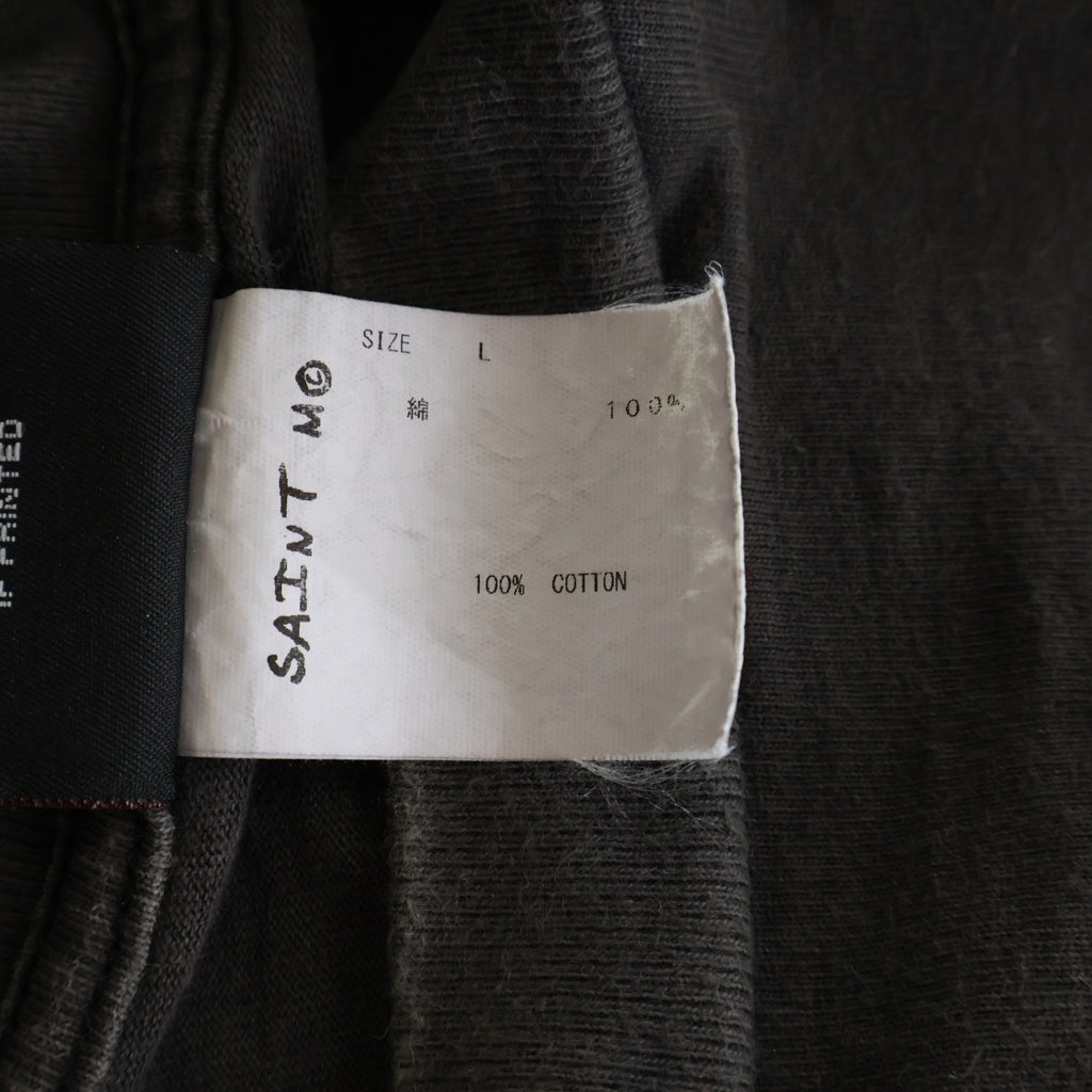 SAINT MICHAEL(セントマイケル) 21SS HEART SPEAKS TO TEE SM-S21-0000-009 ハート スピークス トゥ ヴィンテージ加工 クルーネック半袖Tシャツカットソー グレー
