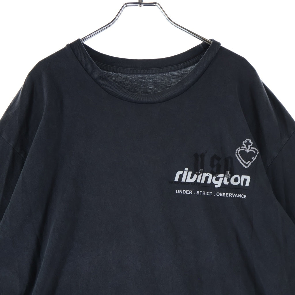 RIVINGTON roi Rebis(リヴィントンロイレビス) 26SS MEMBERSHIP USO TEE MUSO-SS00 メンバーシップ フェード加工 両面プリント クルーネック半袖Tシャツカットソー グレー