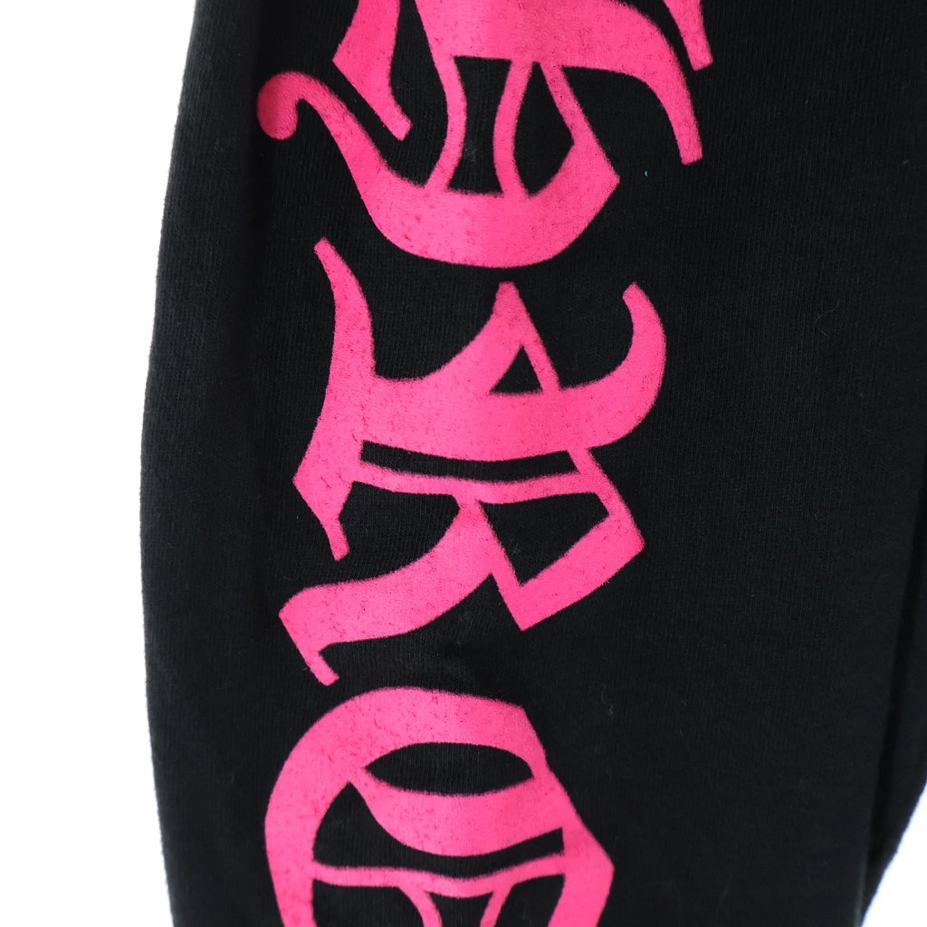 CHROME HEARTS(クロムハーツ) Neck Logo Long Sleeve Tee イングリッシュネックロゴ長袖Tシャツ カットソー ブラック/ピンク