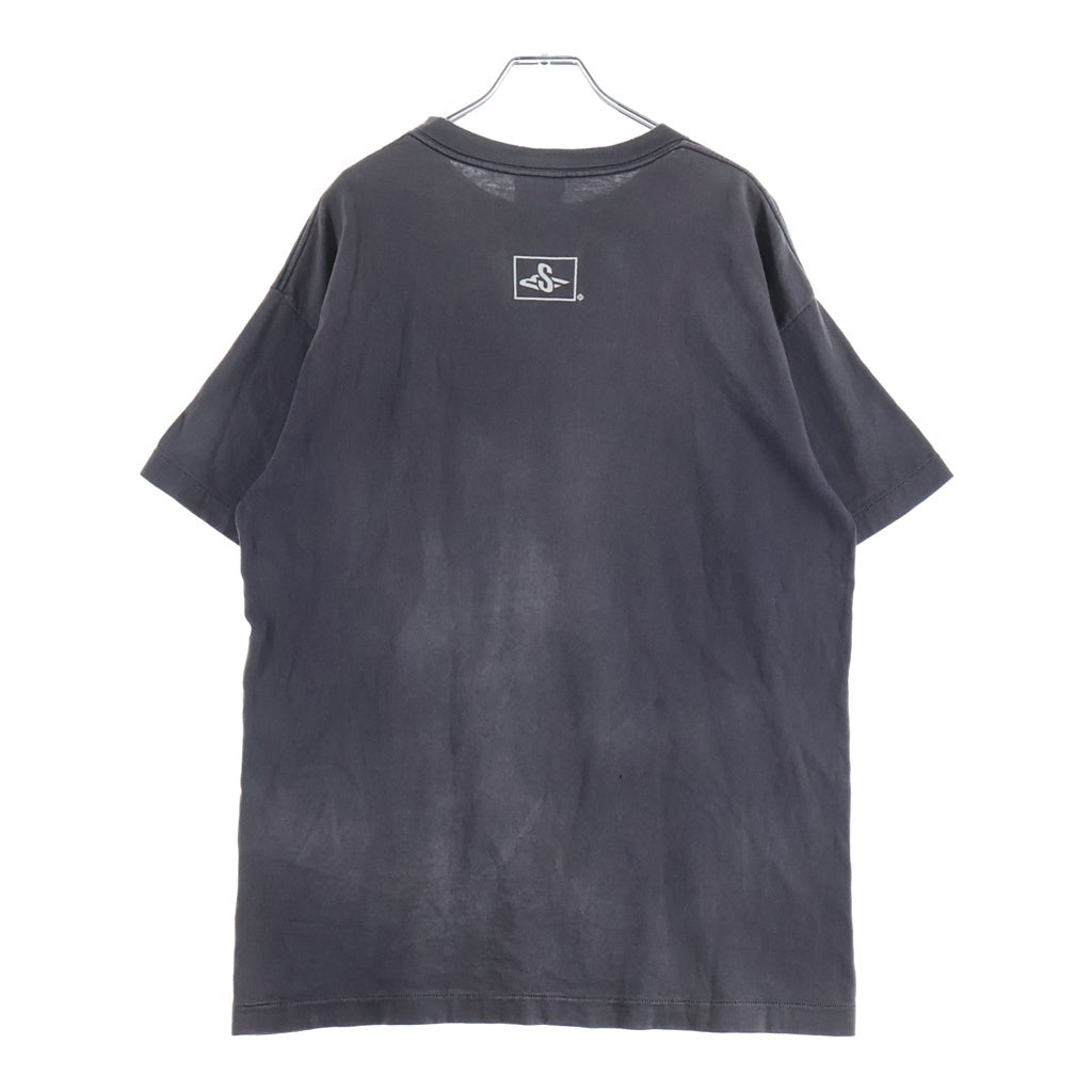 SAINT MICHAEL(セントマイケル) SS TEE SM6 BLACK クルーネック ヴィンテージ加工 Tシャツ ブラック SM-YS8-0000-003