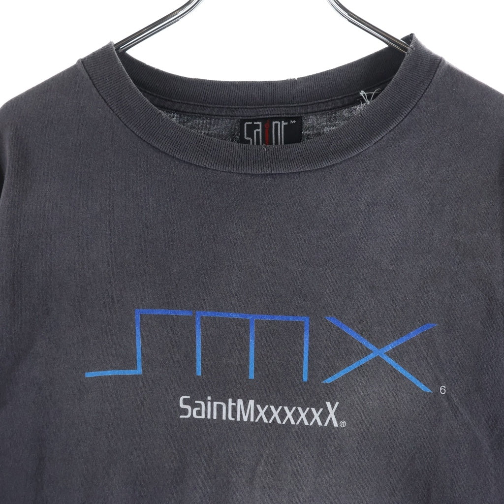 SAINT MICHAEL(セントマイケル) SS TEE SM6 BLACK クルーネック ヴィンテージ加工 Tシャツ ブラック SM-YS8-0000-003