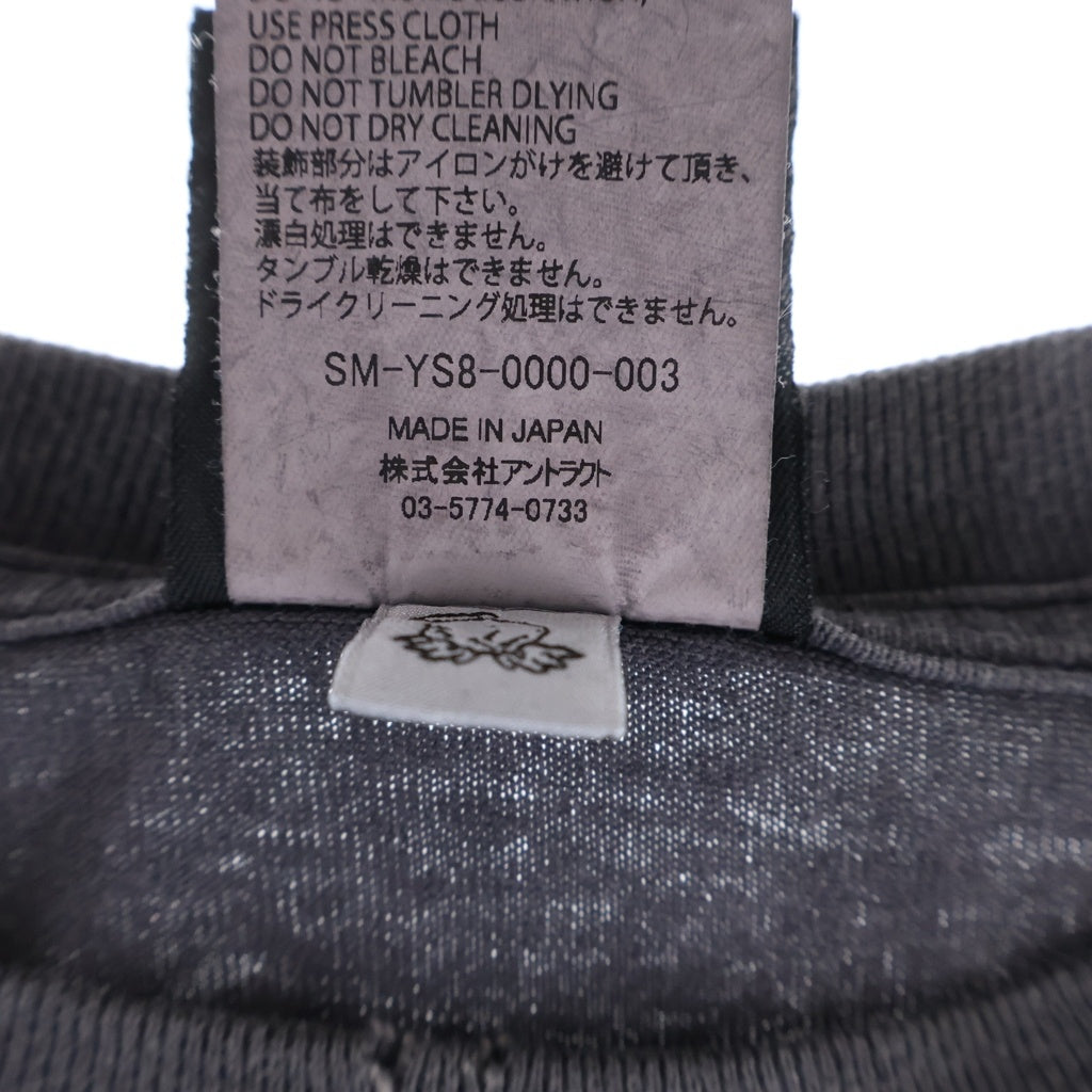 SAINT MICHAEL(セントマイケル) SS TEE SM6 BLACK クルーネック ヴィンテージ加工 Tシャツ ブラック SM-YS8-0000-003