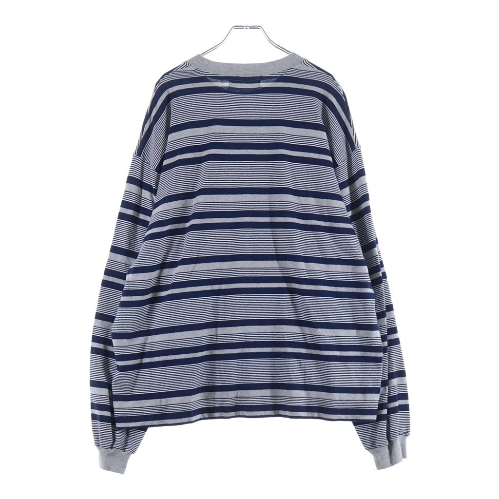 everyone(エブリワン) Border Long Sleeve T-Shirt ボーダー クルーネック長袖Tシャツカットソー グレー/ネイビー EV24-CS20