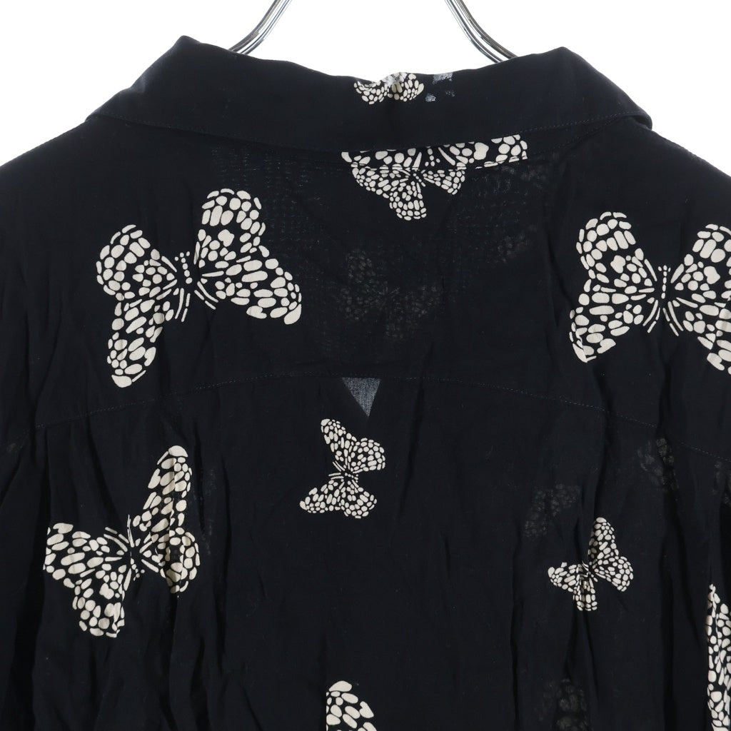 CELINE(セリーヌ) Butterfly Hawaiian Rayon バタフライ ハワイアン レーヨン半袖シャツ ブラック 2C946176W