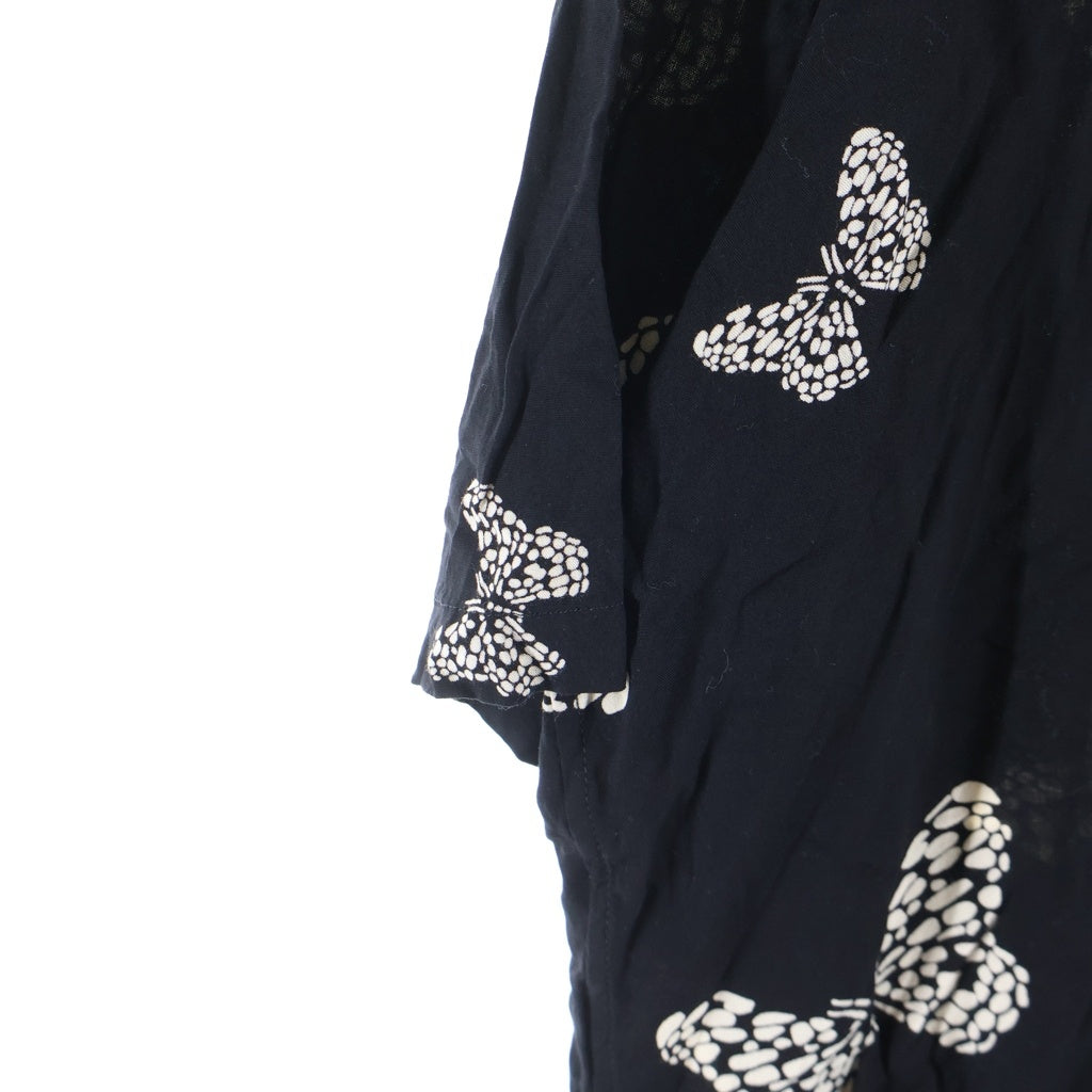 CELINE(セリーヌ) Butterfly Hawaiian Rayon バタフライ ハワイアン レーヨン半袖シャツ ブラック 2C946176W