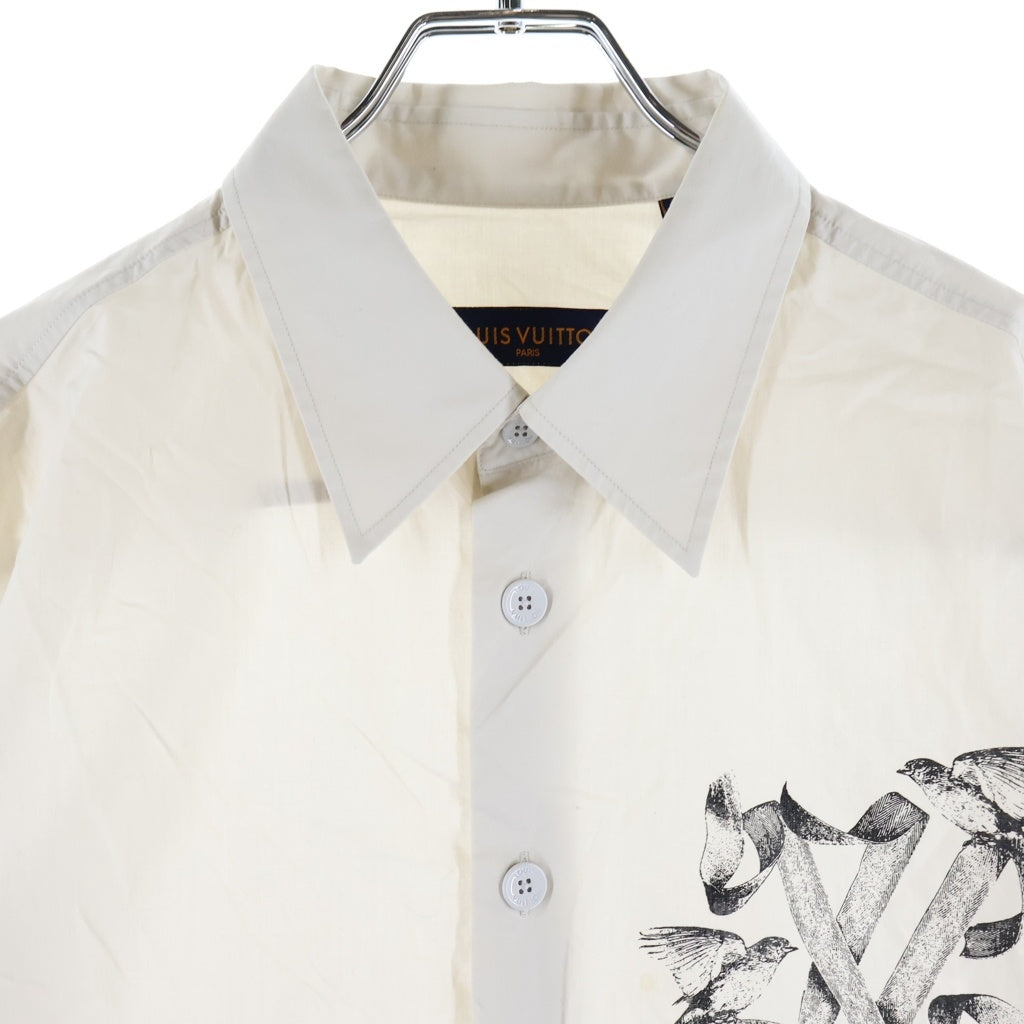 LOUIS VUITTON(ルイヴィトン) 23AW LV Bird S/S Shirt LVロゴ バードプリント 半袖シャツ ホワイト RM232 AVE HPS72W
