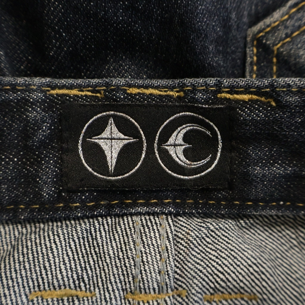 THUG CLUB(サグクラブ) BURN DOWN DENIM PANTS ワイドデニムパンツ インディゴ TC25PT0701