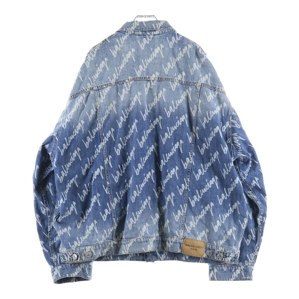 BALENCIAGA(バレンシアガ) 22SS ALLOVER LOGO オールオーバーロゴデニムジャケット 681690 TJW90 インディゴ