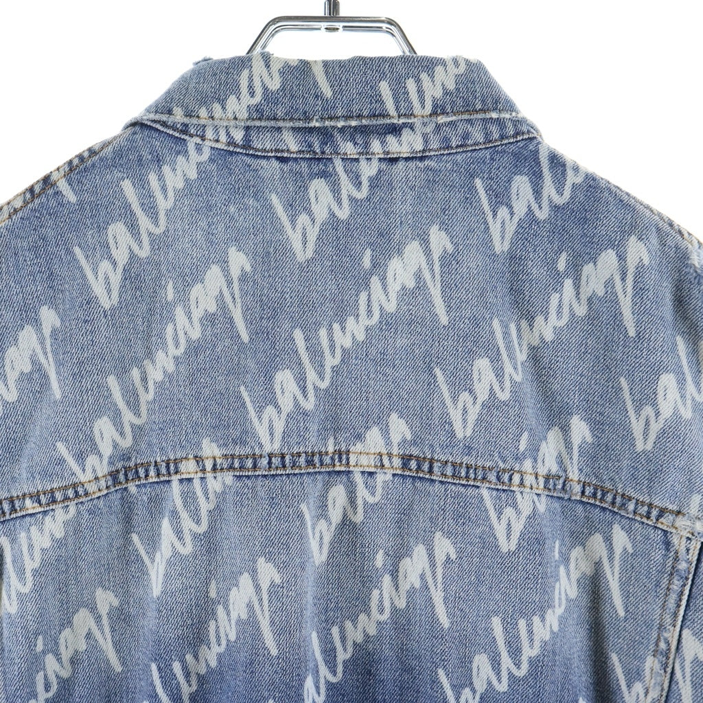 BALENCIAGA(バレンシアガ) 22SS ALLOVER LOGO オールオーバーロゴデニムジャケット 681690 TJW90 インディゴ