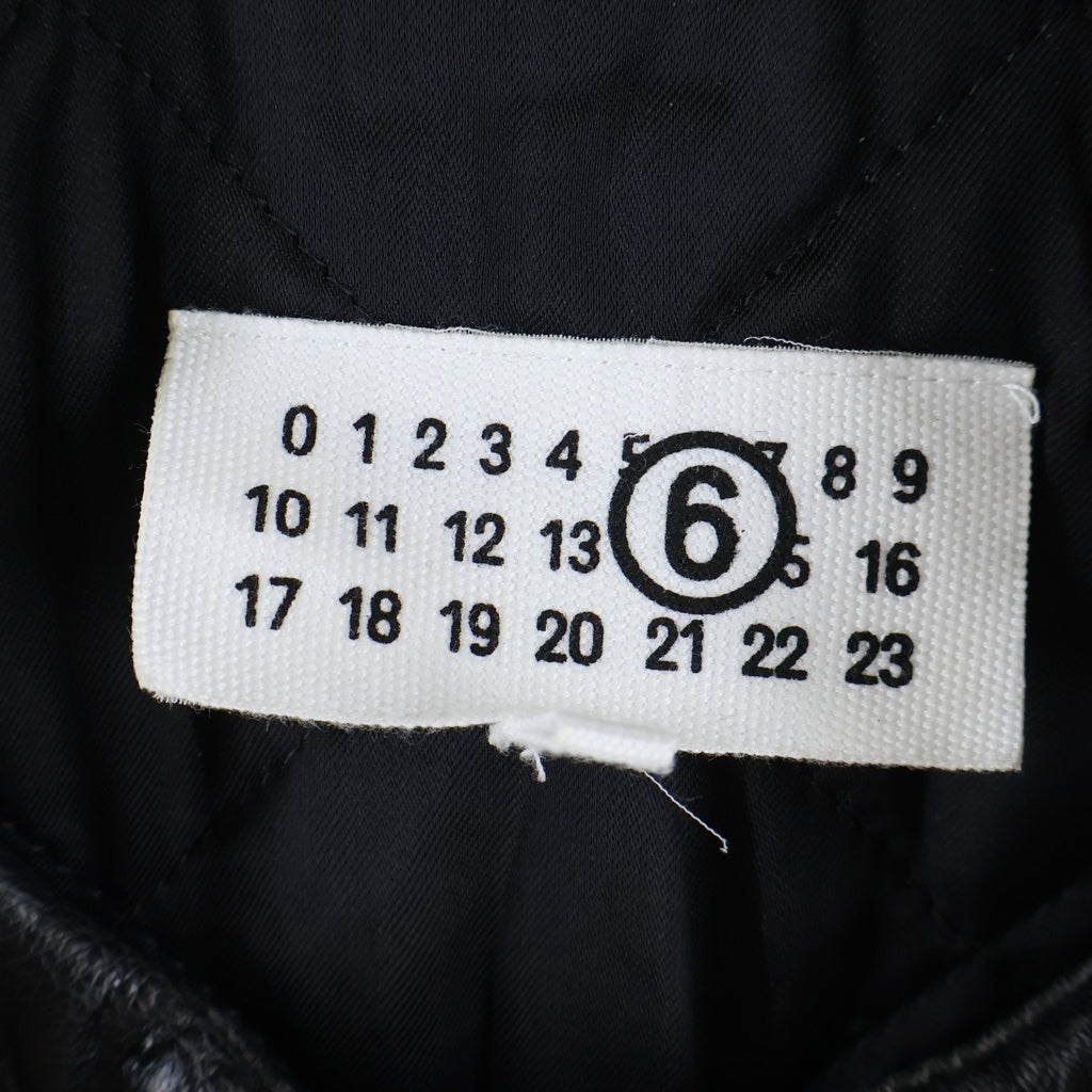 MM6 Maison Margiela(エムエムシックスメゾンマルジェラ) SPORTS JACKET ラグランスリーブ フェイクレザージャケット ブラック SH2AM0053-M35455