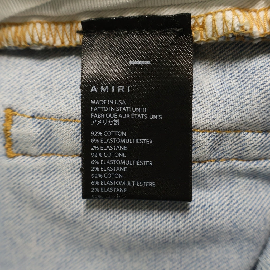 AMIRI(アミリ) クラッシュ加工 ペイズリー バンダナ スキニーデニムパンツ ジーンズ インディゴ