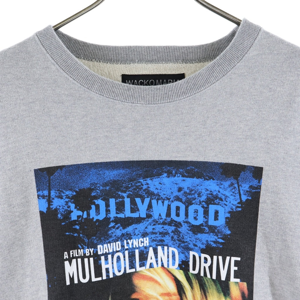 WACKO MARIA(ワコマリア) 26SS×MULHOLLAND DRIVE HEAVY WEIGHT CREW NECK SWEAT マルホランド ドライブ フロントプリント ヘビーウェイト クルーネック長袖スウェットトレーナー グレー