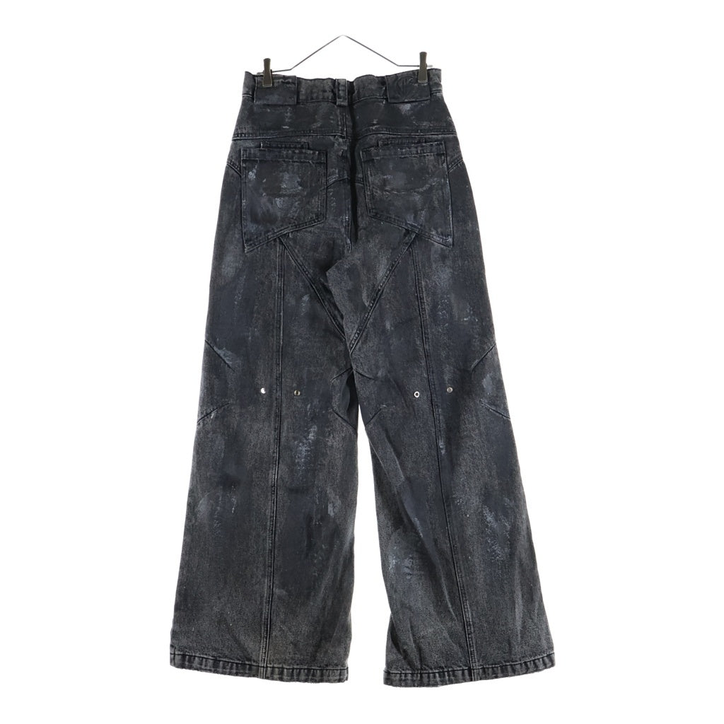 NO/FAITH STUDIOS(ノーフェイスストゥディオス) ATELIER DUNE DENIM ダメージ加工ウォッシュドワイドデニムパンツ ブラック