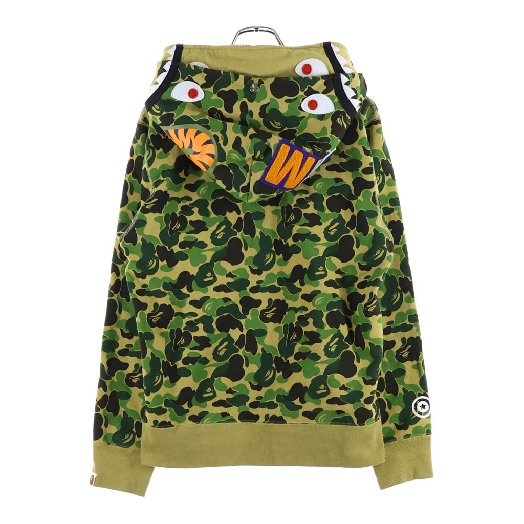 A BATHING APE(アベイシングエイプ) カモフラージュ柄 ジップアップフーディ パーカー カーキ 001ZPM201003M