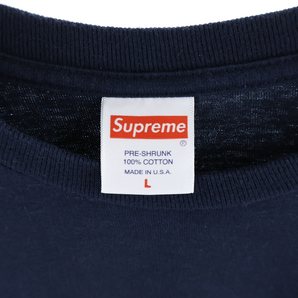 SUPREME(シュプリーム) 20AW Box Logo L/S Tee ボックスロゴ クルーネック長袖Tシャツカットソー ロンT ネイビー
