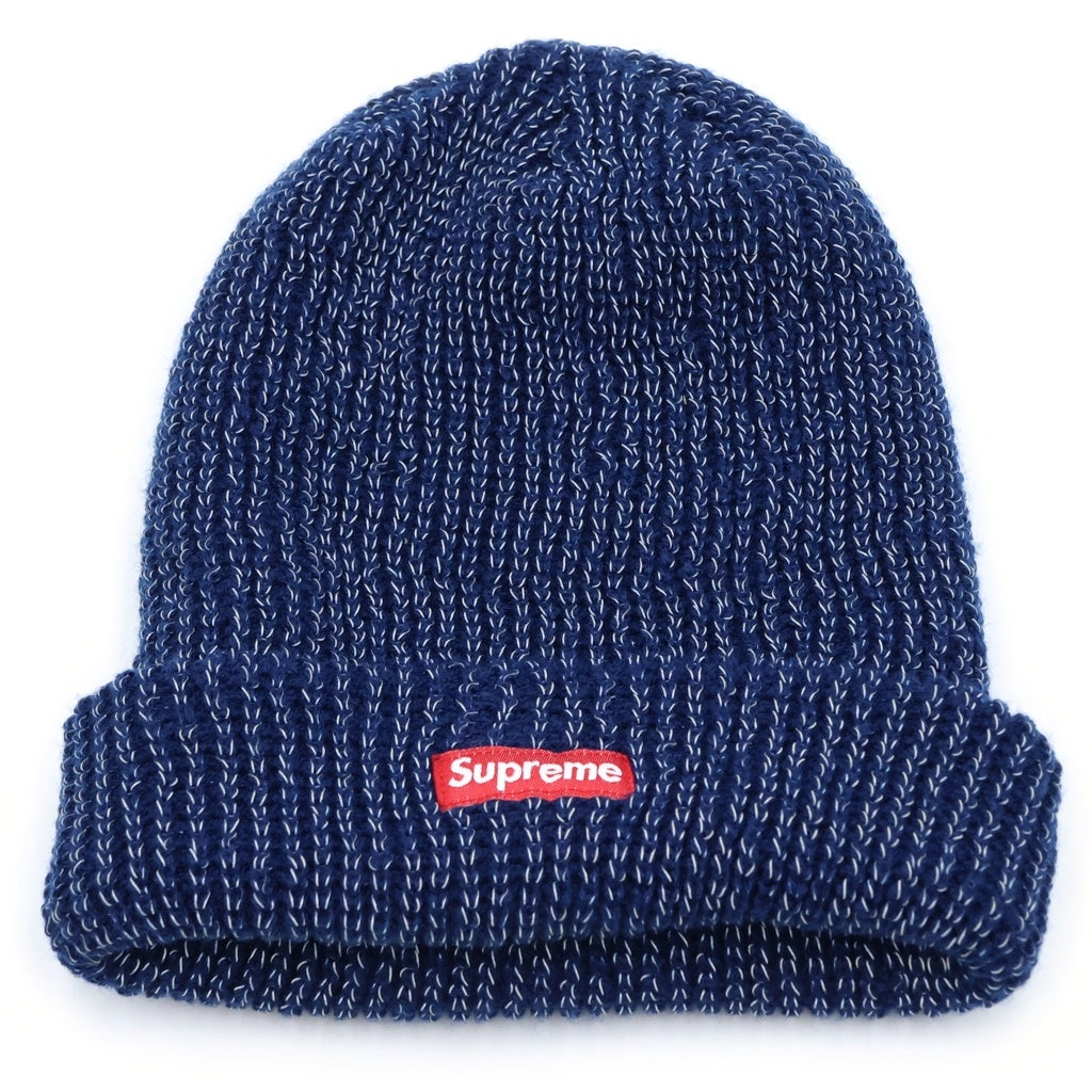 SUPREME(シュプリーム) 17AW Reflective Loose Gauge Beanie リフレクティブ ルーズ ゲージ ニットビーニー 帽子 ネイビー