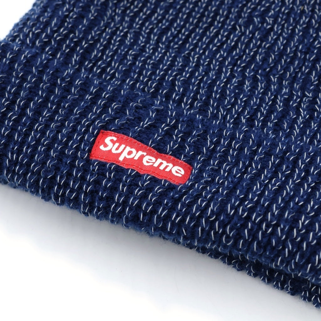 SUPREME(シュプリーム) 17AW Reflective Loose Gauge Beanie リフレクティブ ルーズ ゲージ ニットビーニー 帽子 ネイビー