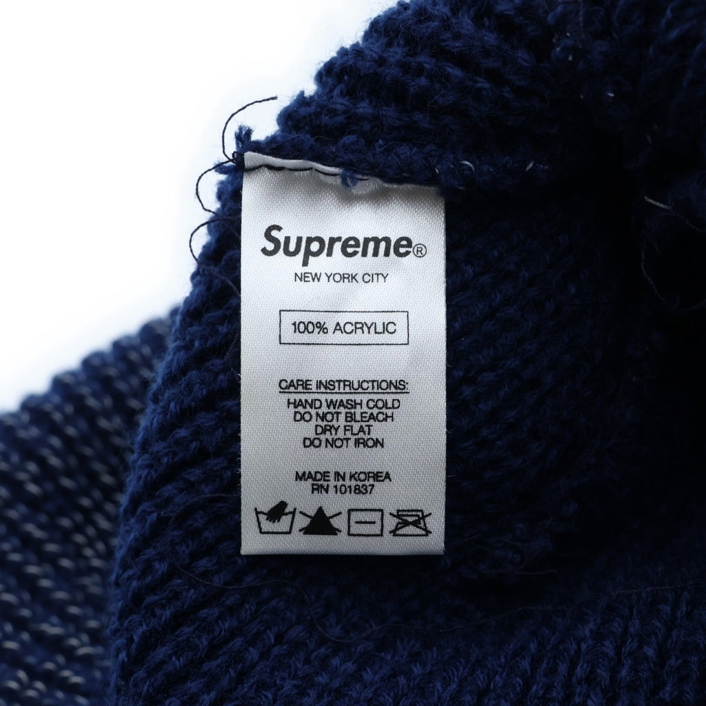 SUPREME(シュプリーム) 17AW Reflective Loose Gauge Beanie リフレクティブ ルーズ ゲージ ニットビーニー 帽子 ネイビー