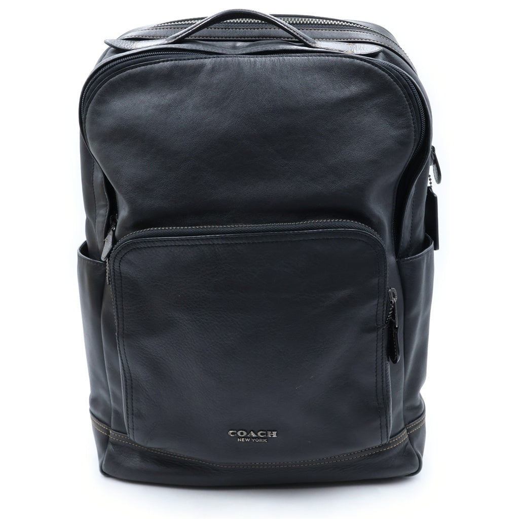 COACH(コーチ) レザー バックパック リュック ブラック