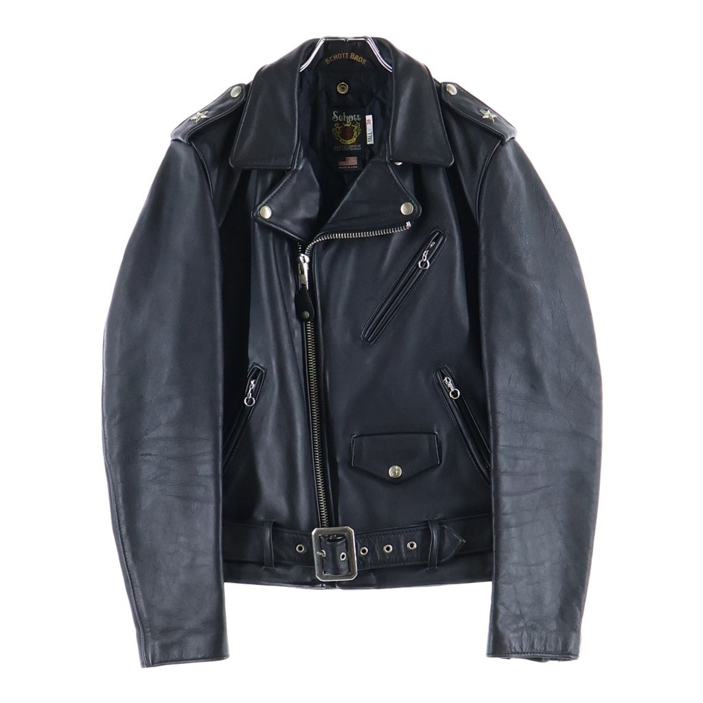 SCHOTT(ショット) ONESTAR TALL ワンスター 中綿 カウレザー ダブルライダースジャケット ブラック 7164