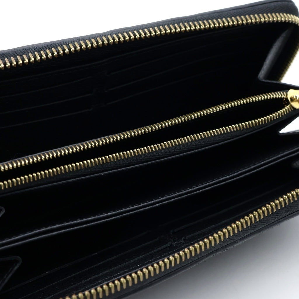 LOUIS VUITTON(ルイヴィトン) モノグラムアンプラント ジッピーウォレット ロングウォレット 財布 レザー ゴールド金具 ブラック レディース M61864