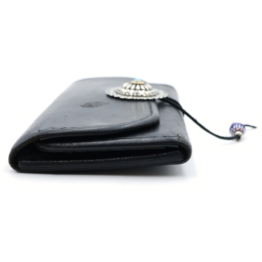 goro's(ゴローズ) 金縄ターコイズフラワーコンチョ付きレザーウォレット 長財布
