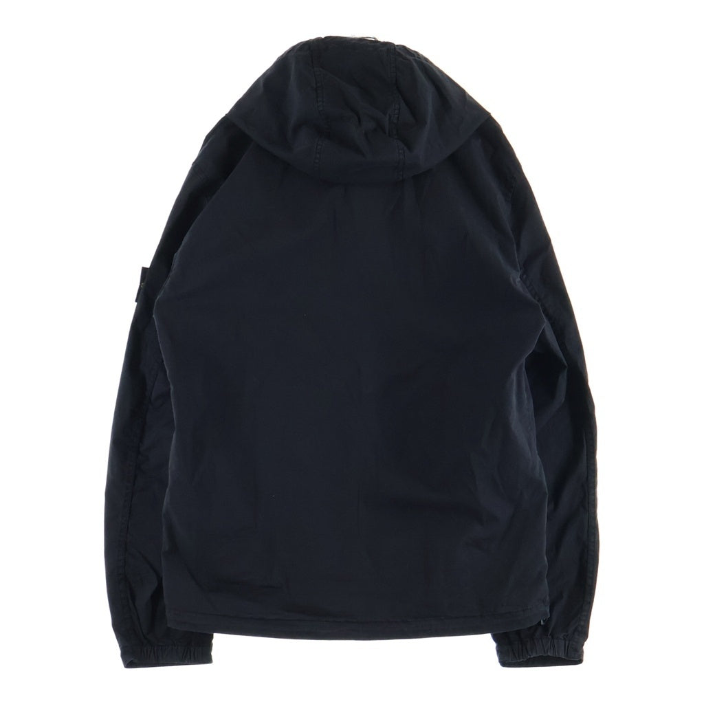 STONE ISLAND(ストーンアイランド) 24AW SUPIMA COTTON TWILL STRETCH-TC OVER SHIRT ストレッチスーピマコットンツイル フーデッドブルゾンジャケット ブラック 811510110