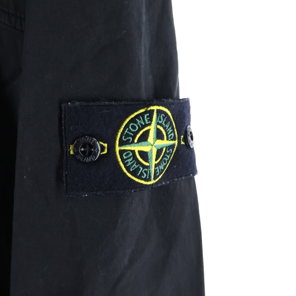 STONE ISLAND(ストーンアイランド) 24AW SUPIMA COTTON TWILL STRETCH-TC OVER SHIRT ストレッチスーピマコットンツイル フーデッドブルゾンジャケット ブラック 811510110