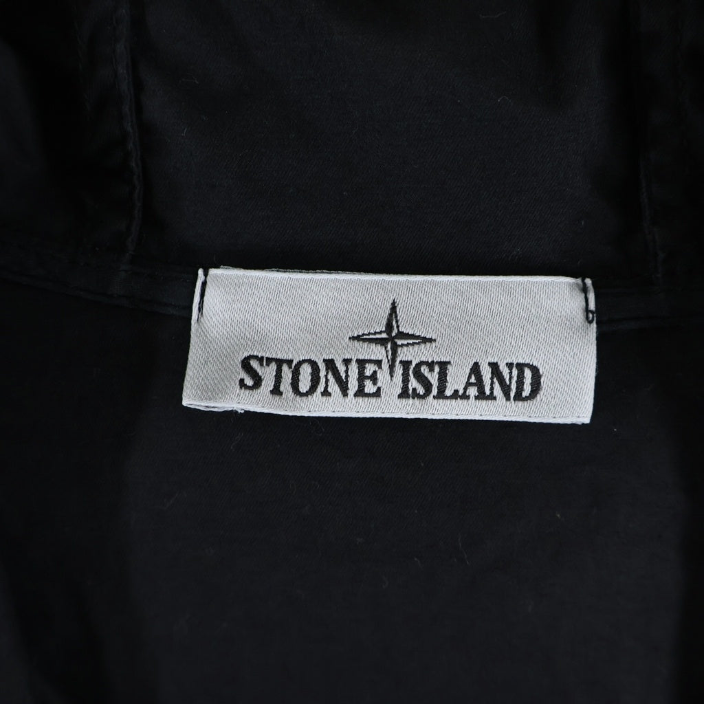 STONE ISLAND(ストーンアイランド) 24AW SUPIMA COTTON TWILL STRETCH-TC OVER SHIRT ストレッチスーピマコットンツイル フーデッドブルゾンジャケット ブラック 811510110