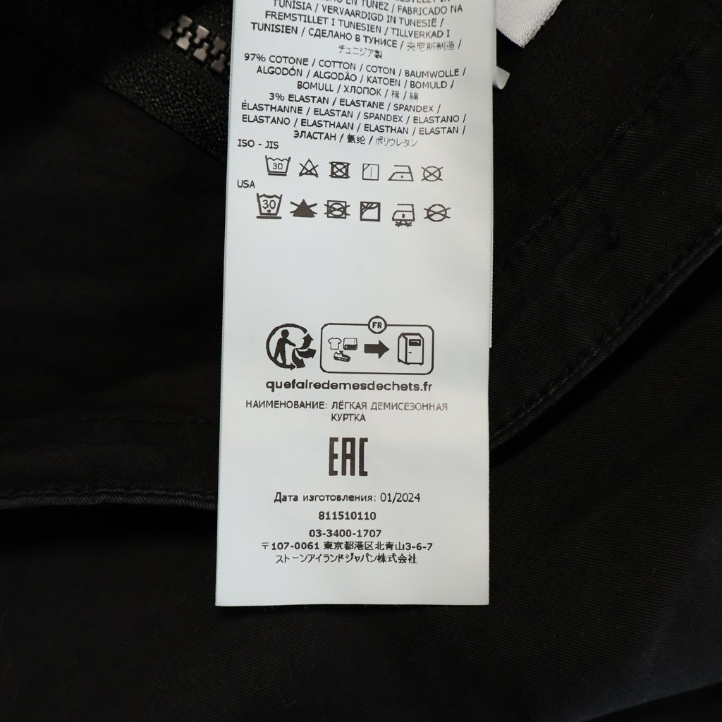 STONE ISLAND(ストーンアイランド) 24AW SUPIMA COTTON TWILL STRETCH-TC OVER SHIRT ストレッチスーピマコットンツイル フーデッドブルゾンジャケット ブラック 811510110