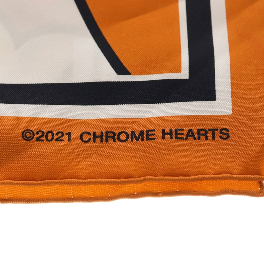 CHROME HEARTS(クロムハーツ) CH SCARF セメタリープリントシルクスカーフ オレンジ