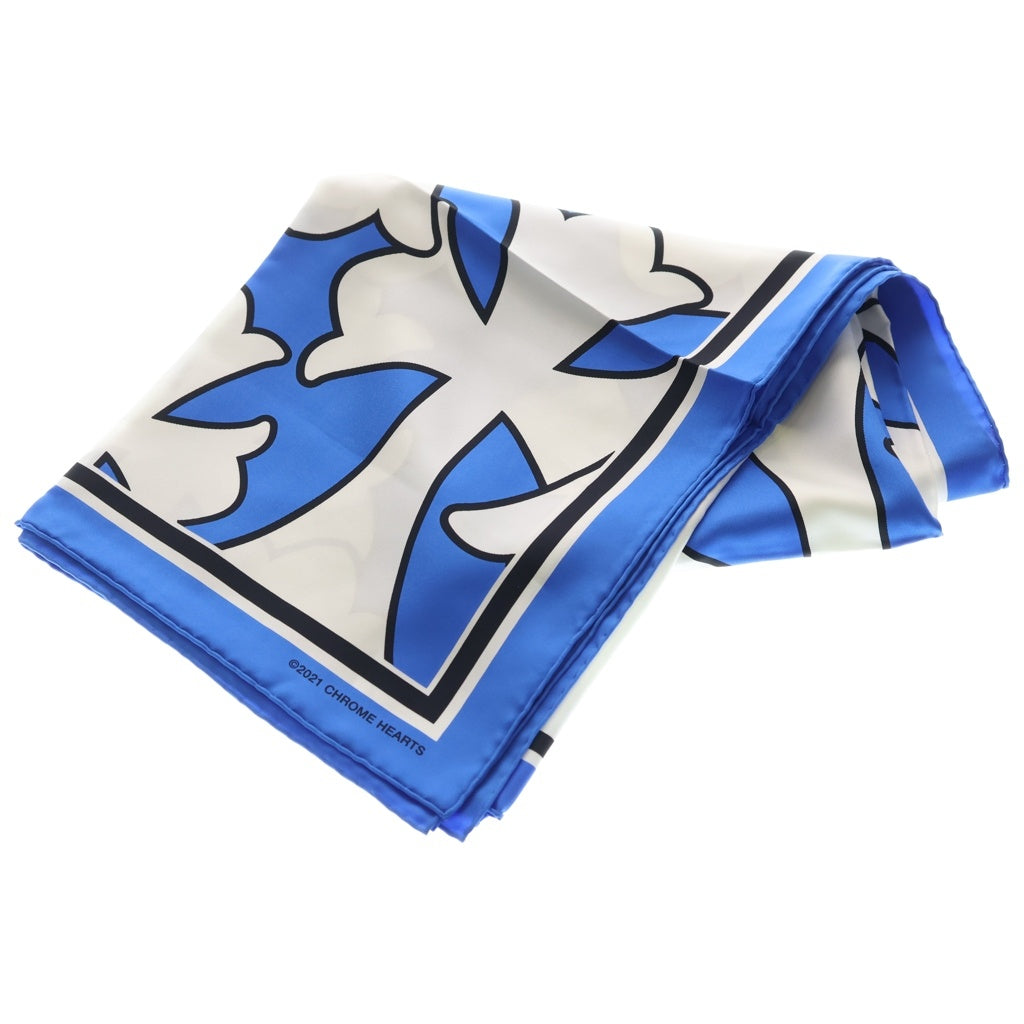 CHROME HEARTS(クロムハーツ) CH SCARF セメタリープリントシルクスカーフ ブルー