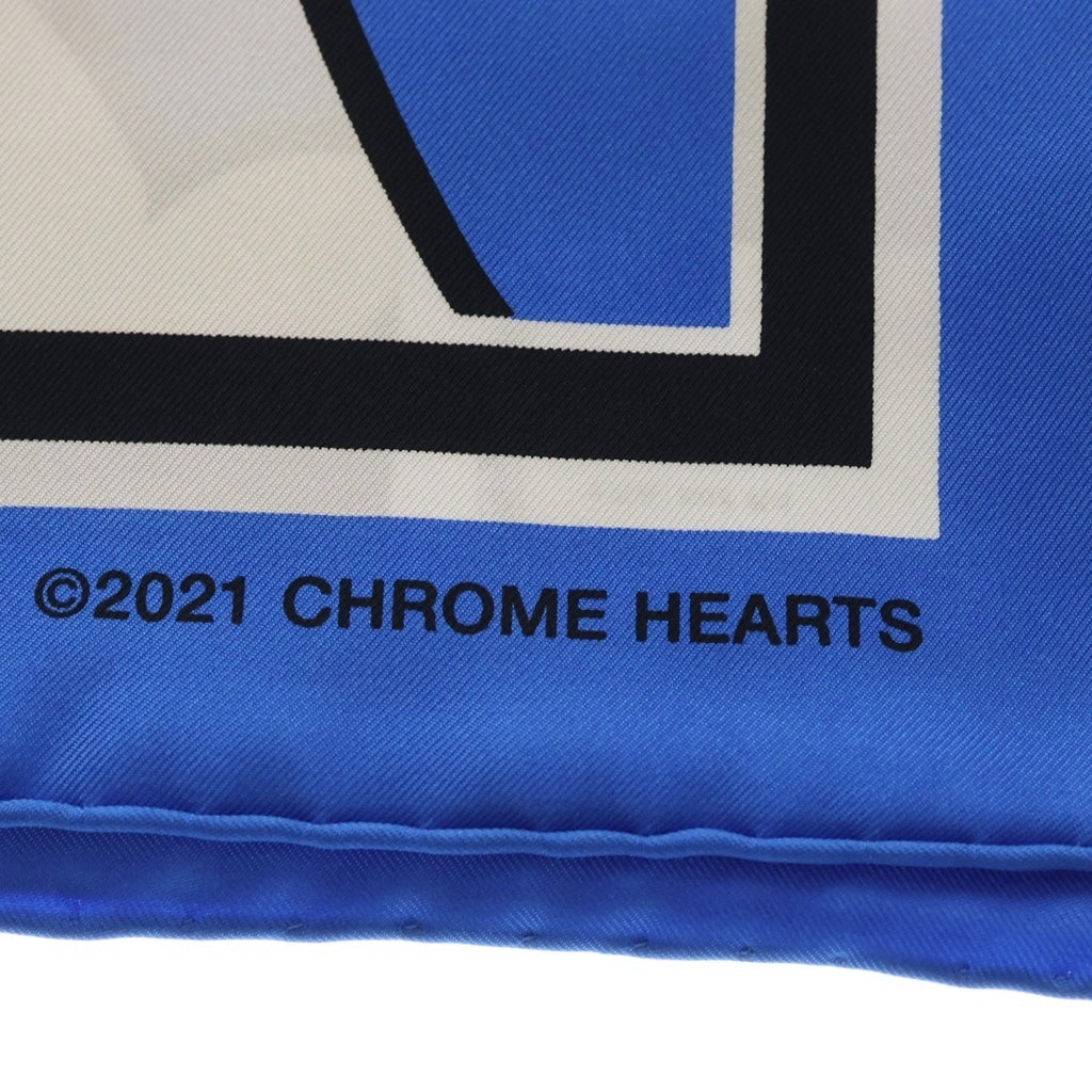 CHROME HEARTS(クロムハーツ) CH SCARF セメタリープリントシルクスカーフ ブルー