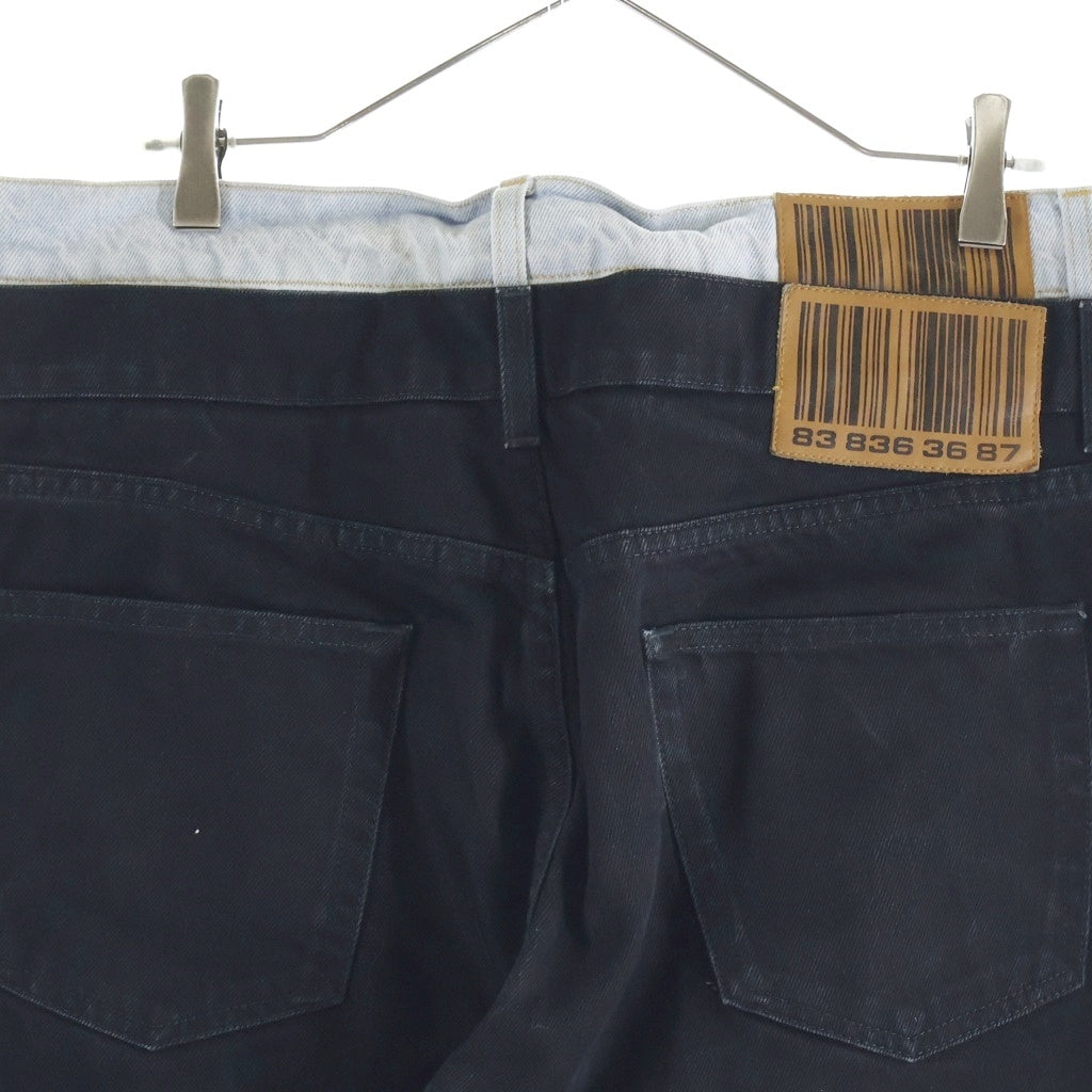 VTMNTS(ブイティーエムエヌティーエス) 23AW double waist straight jeans ダブルウエスト ストレートジーンズ デニム VL18PA450B ブラック