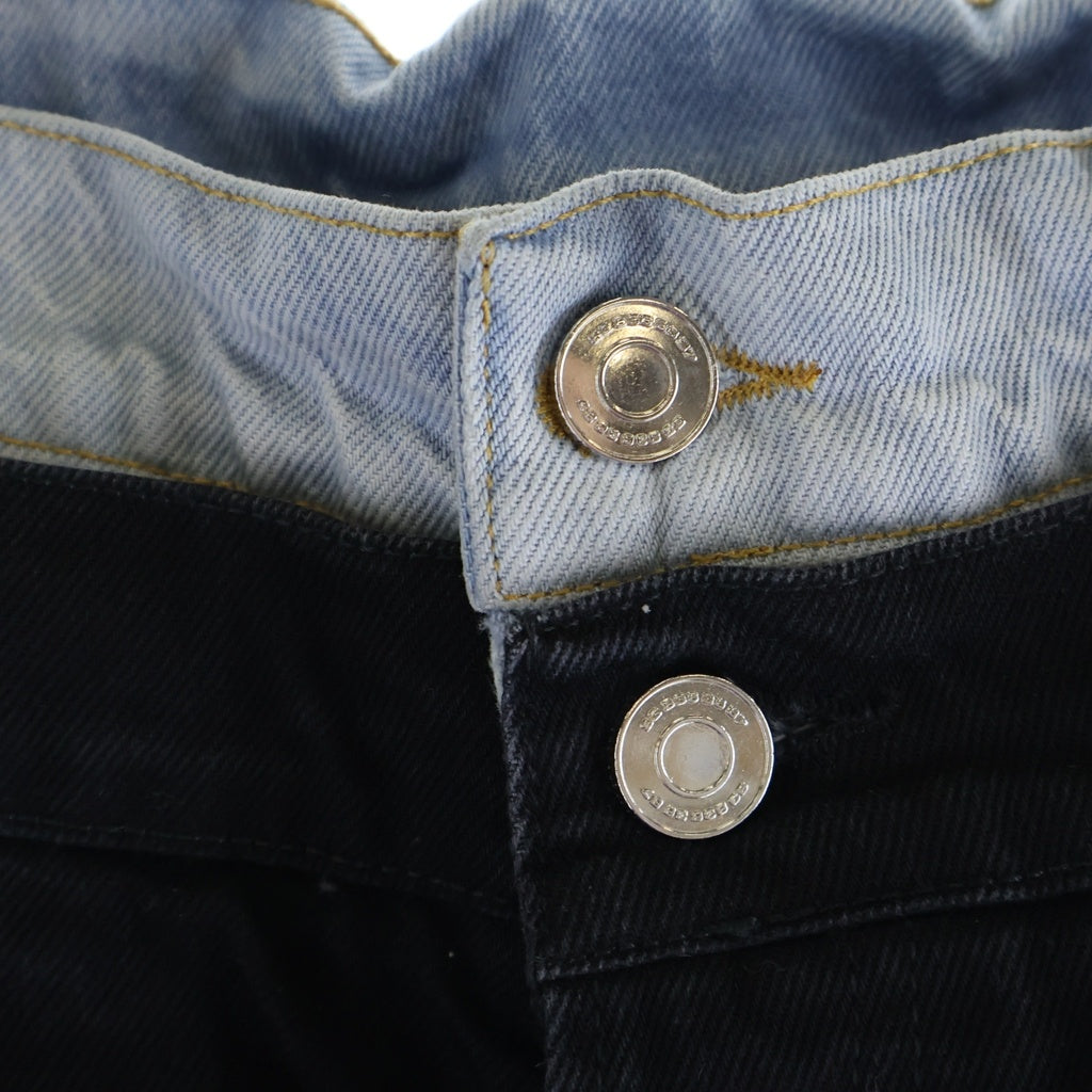 VTMNTS(ブイティーエムエヌティーエス) 23AW double waist straight jeans ダブルウエスト ストレートジーンズ デニム VL18PA450B ブラック