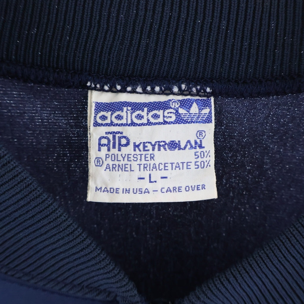 adidas(アディダス) 80S VINTAGE USA製 ヴィンテージ トレフォイルロゴ刺繍 ATP トラックジャケット ジャージ ネイビー