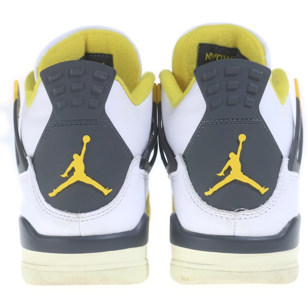 NIKE(ナイキ) Air Jordan 4 Retro Vivid Sulfur エアジョーダン4 レトロ ヴィヴィッドサルファー ハイカットスニーカー US7/24cm ホワイト/イエロー レディース AQ9129 101