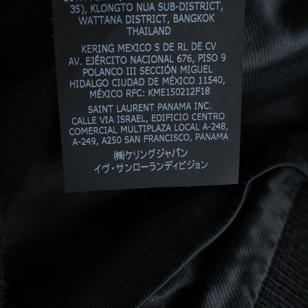 SAINT LAURENT PARIS(サンローランパリ) 22AW TEDDY JACKET テディジャケット レザートリムウールスタジアムジャンパー ブルゾン ブラック 376283 Y197Q レディース